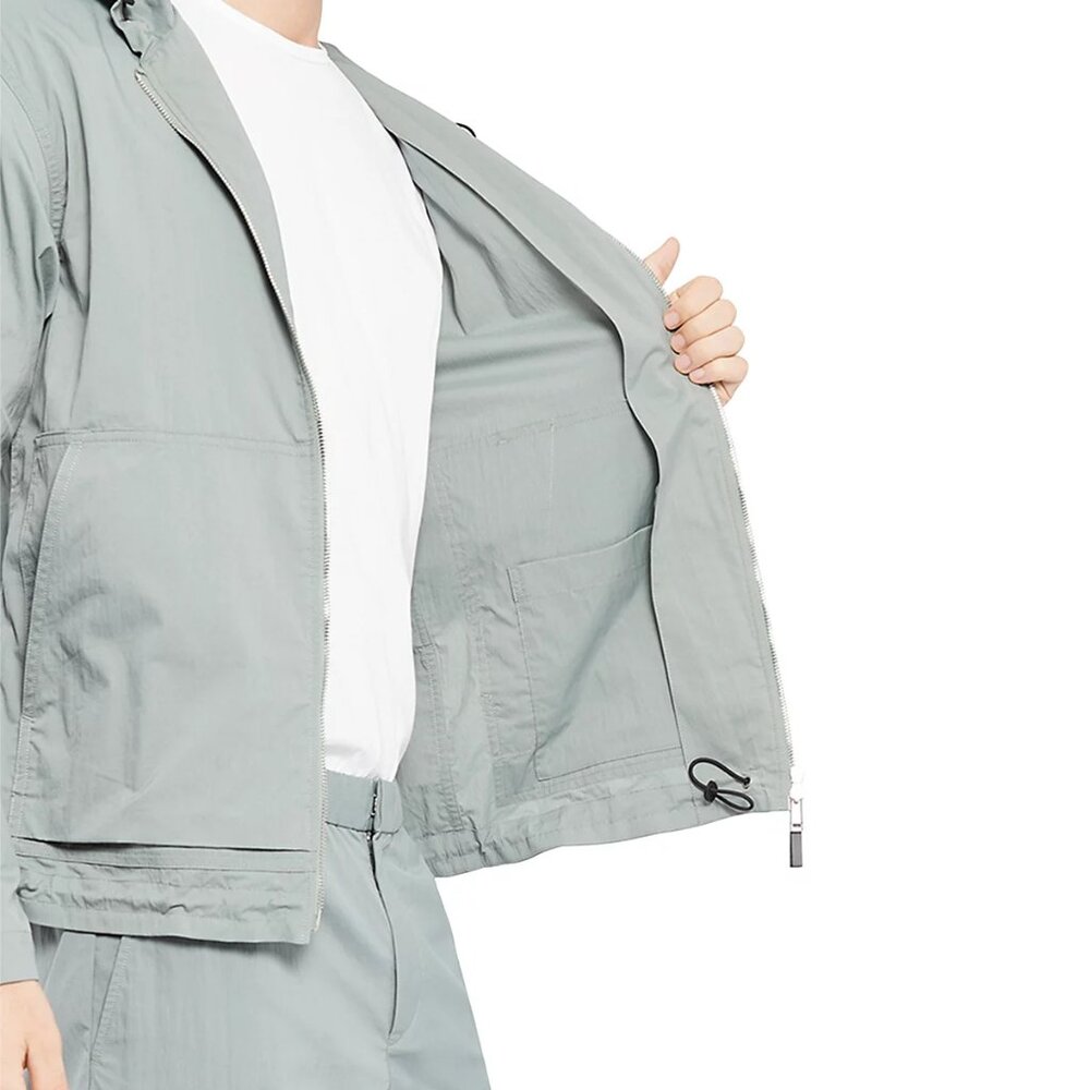 Men's Theory Haskel Kelso Piqué Packable Jacket in Steel Green - Picture 8 of 9